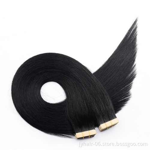 Wholesale Double Drawn Remy Skin Weft Tape Hair Extensions 100% Ponytail Human Cuticle Hair Invisible Tape In Hair Extensions
